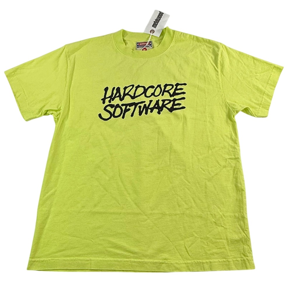 Metalwood Studio Hardcore Software Graphic T-Shirt Lime Green Mens Medium NEW